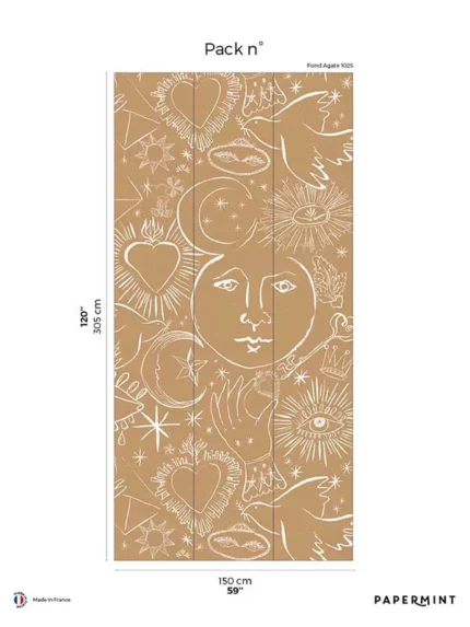 brown patterned wallpaper for bedroom by Veer Decor