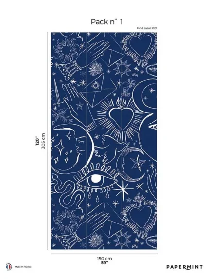 blue patterned wallpaper for bedroom by Veer Decor