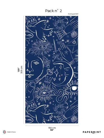 blue patterned wallpaper for bedroom by Veer Decor