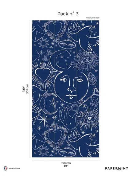 blue patterned wallpaper for bedroom by Veer Decor
