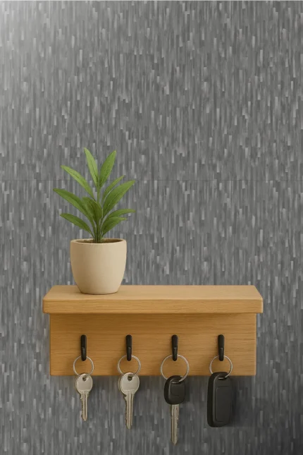 Afra Abstract Wallpaper by Wow - Modern in Charcoal with Light Gray