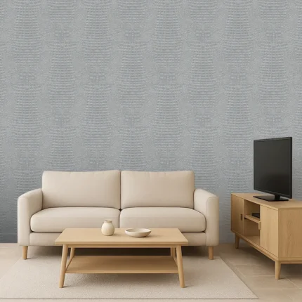 Afra Textured Wallpaper by Wow - Modern in Light Gray with Silver