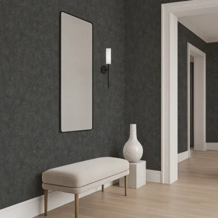 Afra Textured Wallpaper by Wow - Modern in Charcoal with Slate