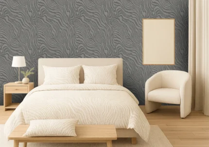 Afra Wallpaper by Wow - Premium in Charcoal with Light Gray