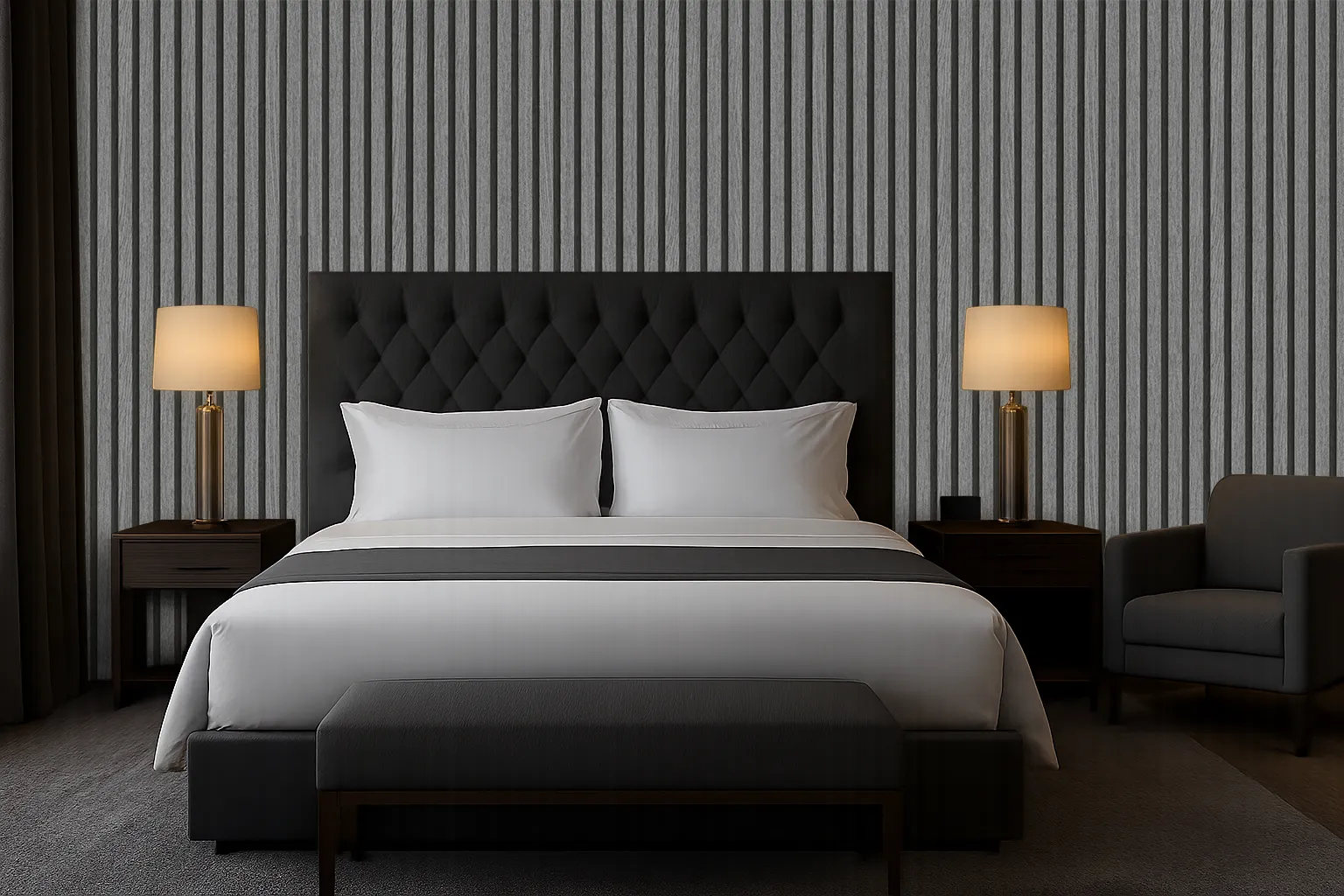 afra-901-copia Afra Stripe Wallpaper by Wow - Modern in Charcoal with Light Gray - Image 1