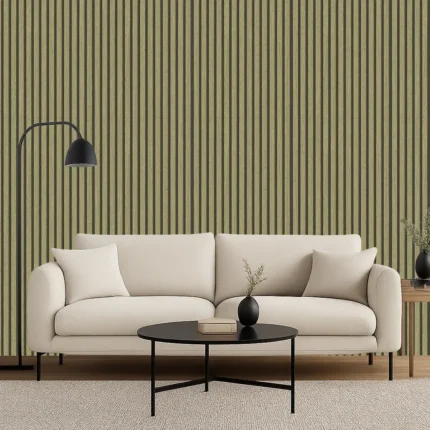 Afra Stripe Wallpaper by Wow - Modern in Beige with Charcoal