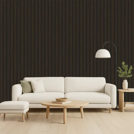 Afra Stripe Wallpaper by Wow - Modern in Dark Brown with Black