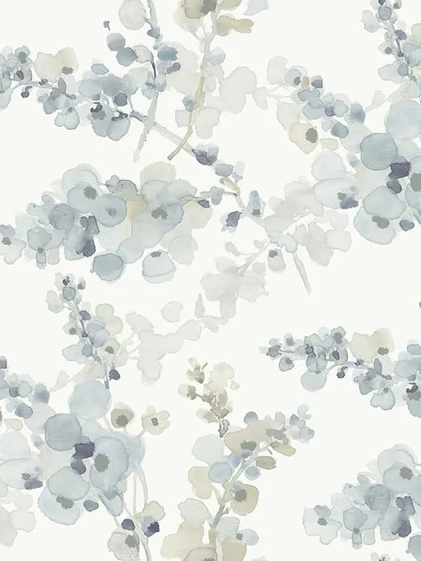 blue patterned wallpaper for bedroom by Candice Olson