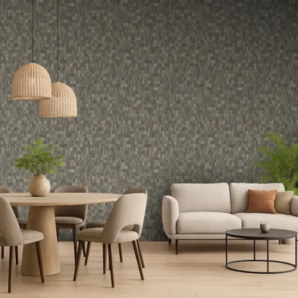 Bosco Textured Wallpaper by Wow - Premium in Teal with Olive
