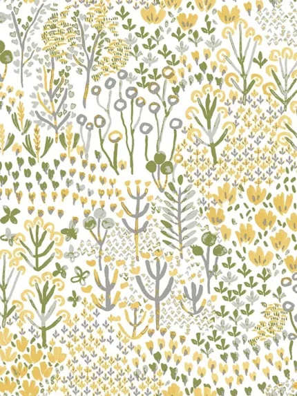 yellow floral wallpaper for bedroom by A Street Prints