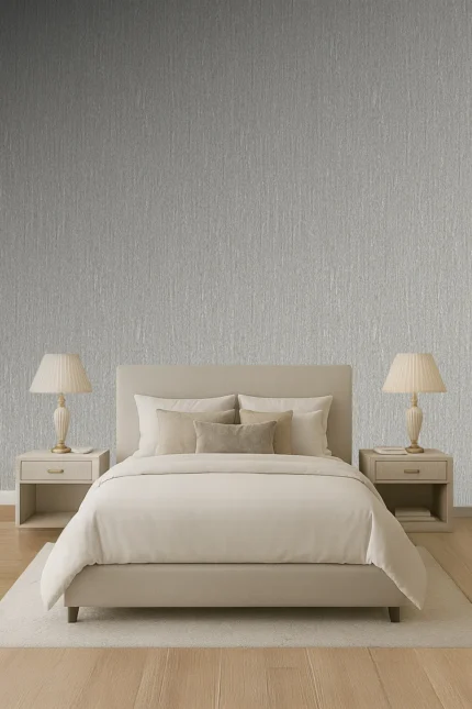 Delux Textured Wallpaper by Wow - Modern in Light Gray with Silver