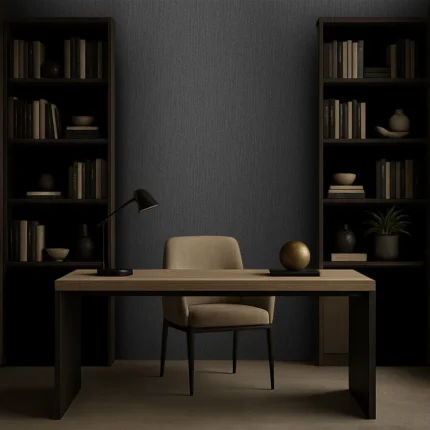 Delux Textured Wallpaper by Wow - Modern in Charcoal with Navy
