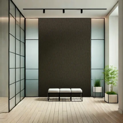 Delux Textured Wallpaper by Wow - Modern in Charcoal with Black