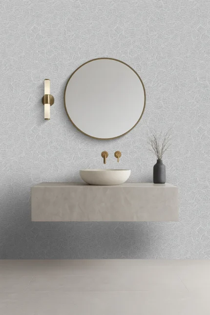 Delux Textured Wallpaper by Wow - Premium in Light Gray with Silver