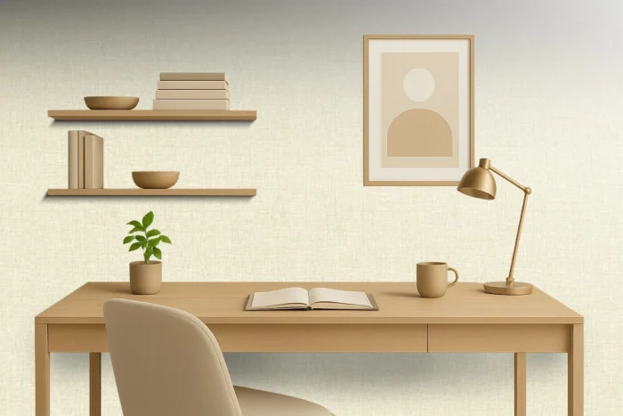 Delux Textured Wallpaper by Wow - Premium in Beige with Light Gray ...