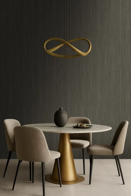 Delux Textured Wallpaper by Wow - Modern in Forest Green with Charcoal