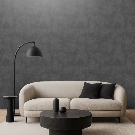 Delux Textured Wallpaper by Wow - Modern in Charcoal with Dark Gray