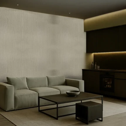Delux Textured Wallpaper by Wow - Modern in Sage Green with Light Gray