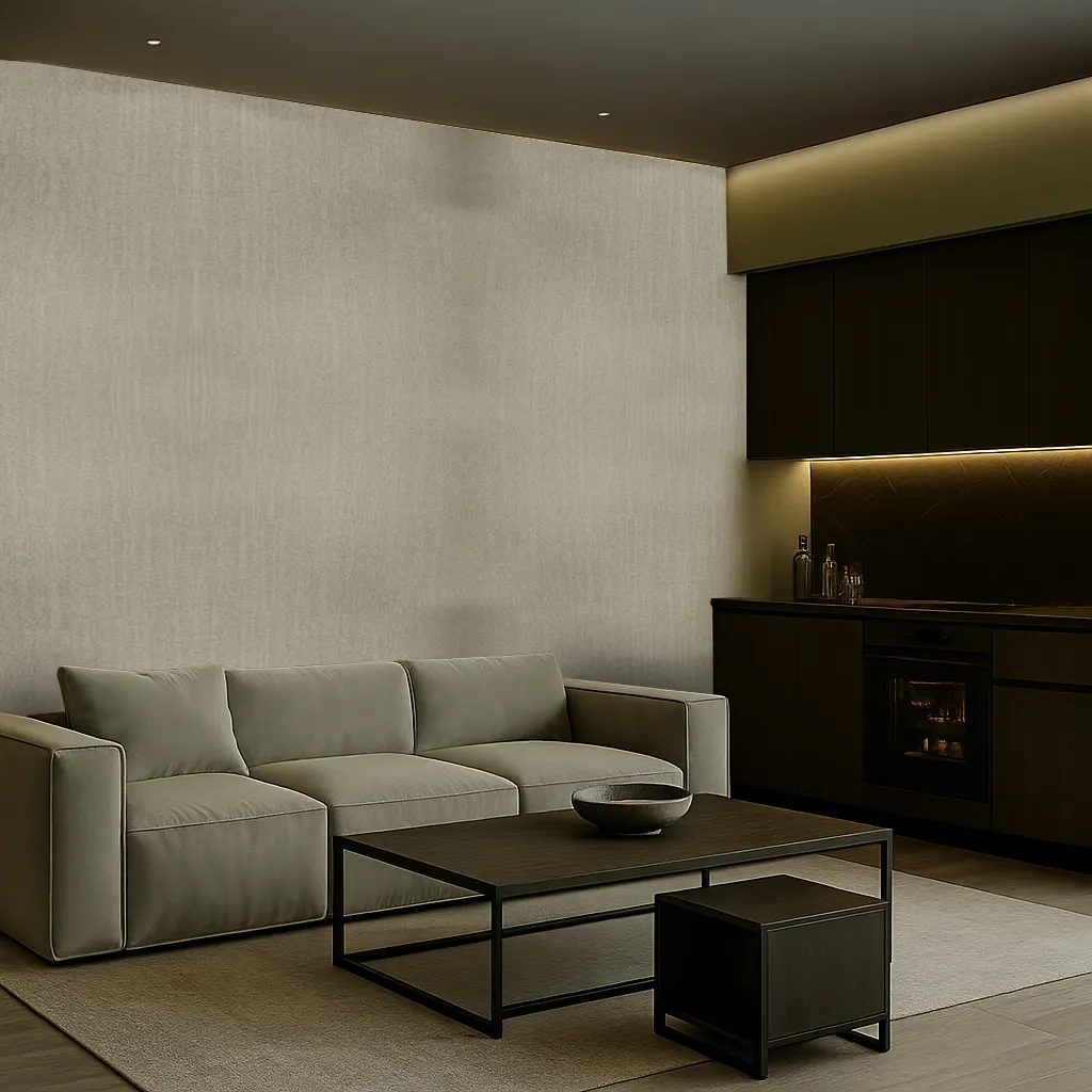 delux-974008-copia Delux Textured Wallpaper by Wow - Modern in Sage Green with Light Gray - Image 1