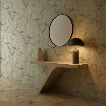 Delux Textured Wallpaper by Wow - Premium in Light Gray with White