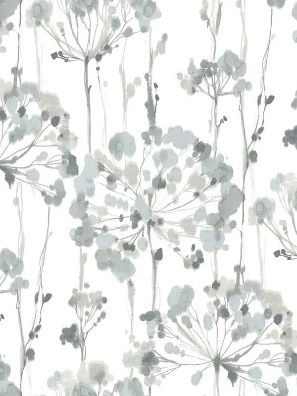 blue and grey patterned wallpaper for bedroom by Candice Olson