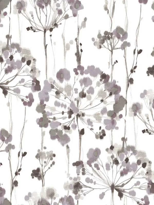 purple patterned wallpaper for bedroom by Candice Olson