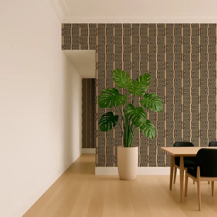 Rain Geometric Wallpaper by Wow - Modern in Beige with Black