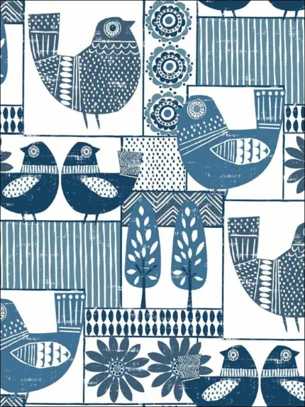 blue patterned wallpaper for bedroom by A Street Prints