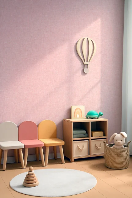 Kids Textured Wallpaper by Wow - Premium in Blush Pink