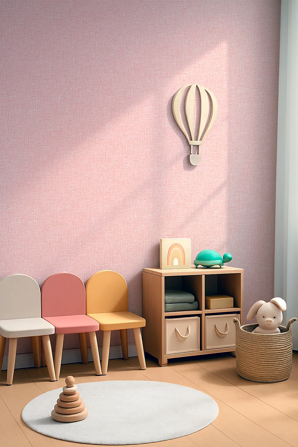 kd504 Kids Textured Wallpaper by Wow - Premium in Blush Pink - Image 1