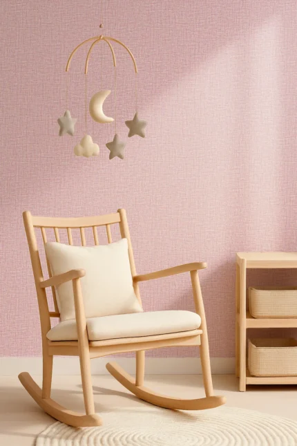 Kids Textured Wallpaper by Wow - Premium in Light Pink with Beige