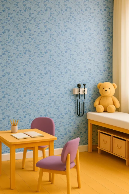 Kids Abstract Wallpaper by Wow - Premium in Light Blue with White