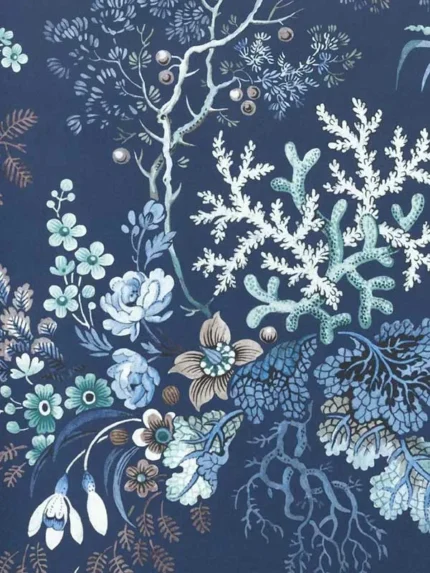 03 ocean blue patterned wallpaper for bedroom by Maxwell