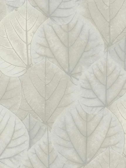 grey botanical wallpaper for bedroom by Candice Olson