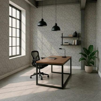 Rain Geometric Wallpaper by Wow - Modern in Light Gray with Charcoal