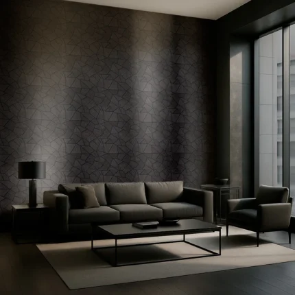 Rain Geometric Wallpaper by Wow - Modern in Light Gray with Charcoal