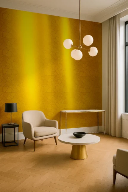 Rain Geometric Wallpaper by Wow - Modern in Gold with Light Brown
