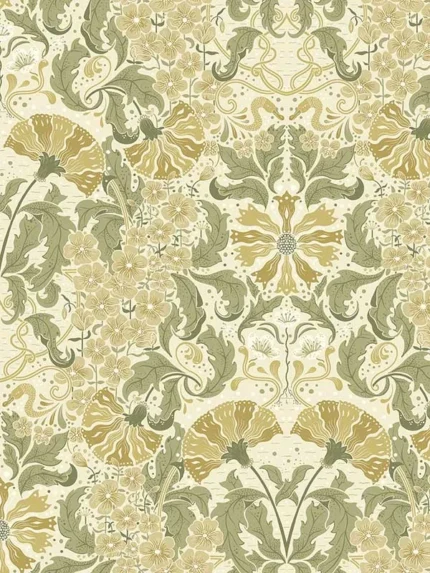gold floral wallpaper for bedroom by A Street Prints
