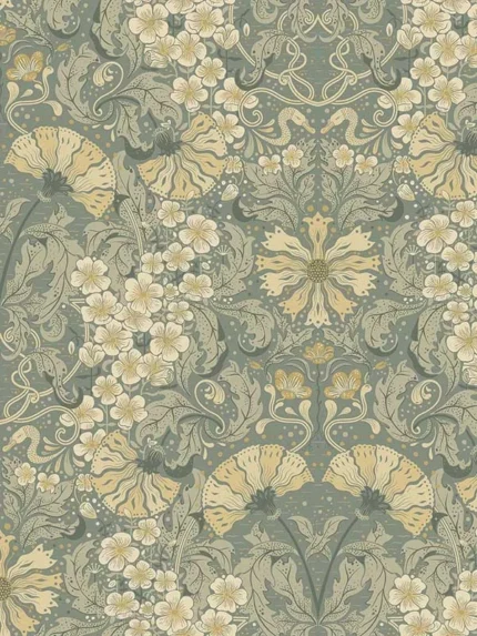 sea green floral wallpaper for bedroom by A Street Prints