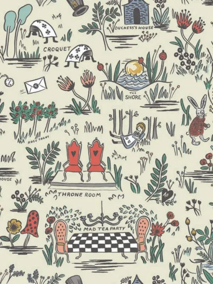 pastel patterned wallpaper for bedroom by Rifle Paper Co