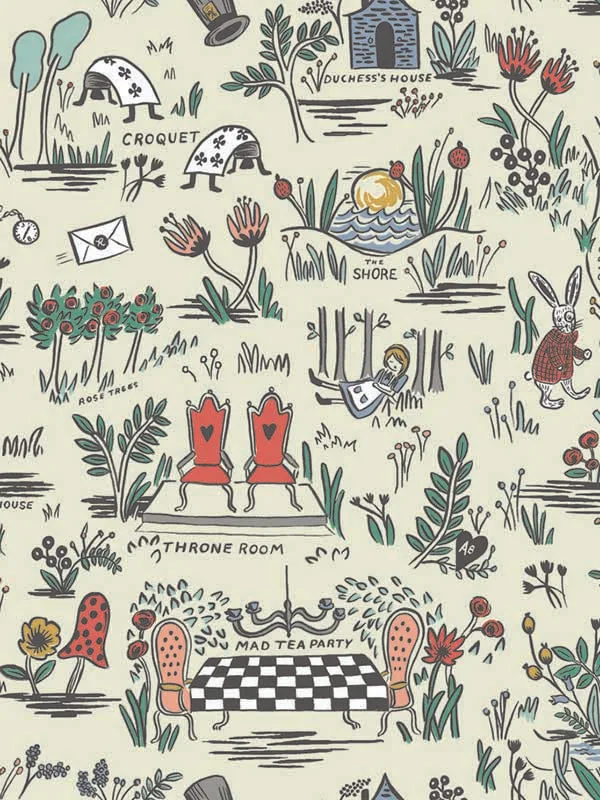 Psw1330rl Wonderland Peel and Stick Pastel Wallpaper for Hallways or Living Rooms | Rifle Paper Co - Shop Safe in Houston Wallpapering pastel patterned wallpaper for bedroom by Rifle Paper Co
