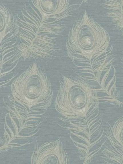 dark teal patterned wallpaper for bedroom by Candice Olson