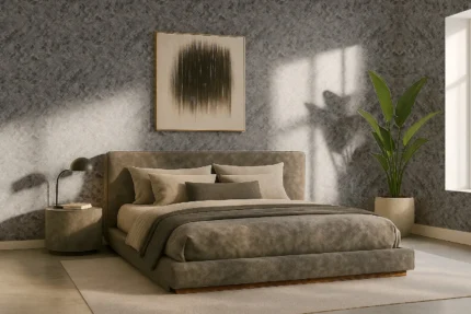 Rutger Abstract Wallpaper by Wow - Premium in Charcoal with Light Gray