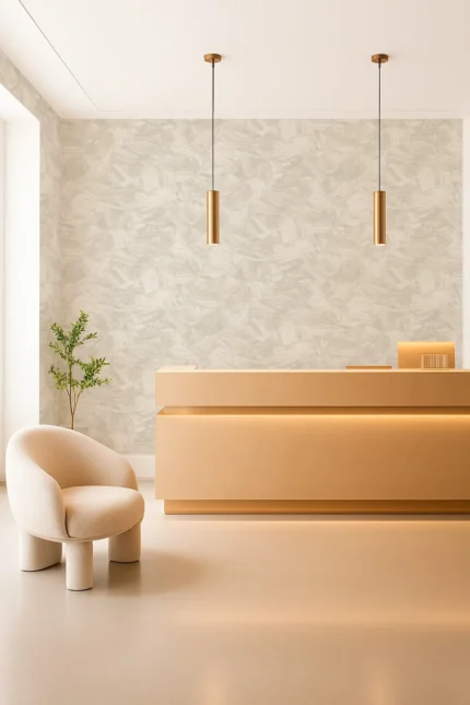 Rutger Abstract Wallpaper by Wow - Premium in Light Gray with Beige