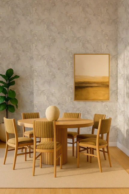 Rutger Abstract Wallpaper by Wow - Premium in Light Gray with Beige