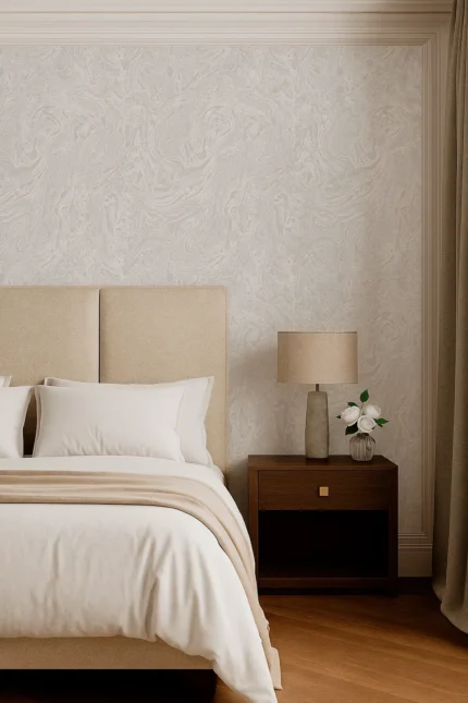 Rutger Abstract Wallpaper by Wow - Modern in Light Gray with Beige