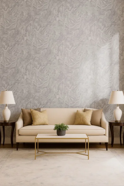 Rutger Abstract Wallpaper by Wow - Premium in Light Gray with White