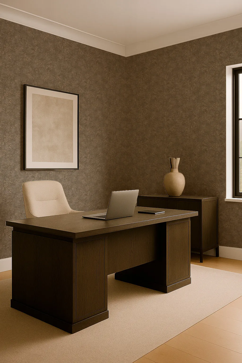 rut602 Rutger Textured Wallpaper by Wow - Premium in Light Gray with Beige - Image 1