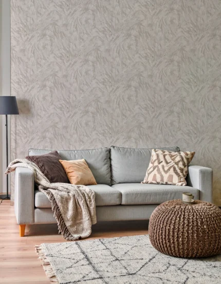 Rutger Abstract Wallpaper by Wow - Premium in Light Gray with Beige