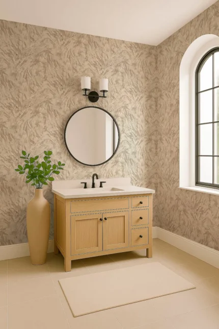Rutger Abstract Wallpaper by Wow - Premium in Beige with Light Gray